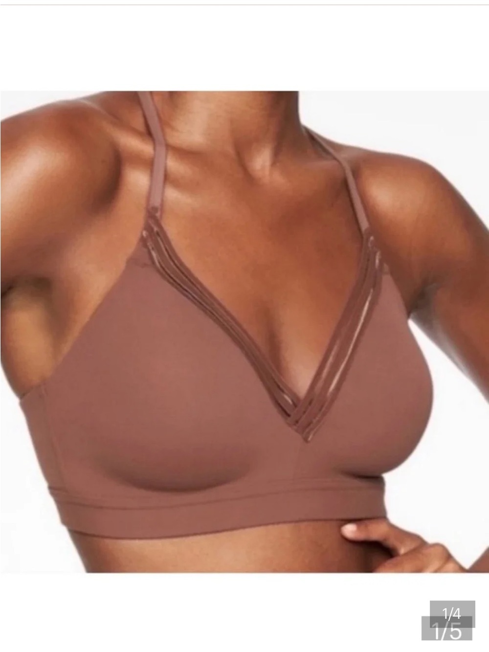 Athleta Brown V-Neck  bra